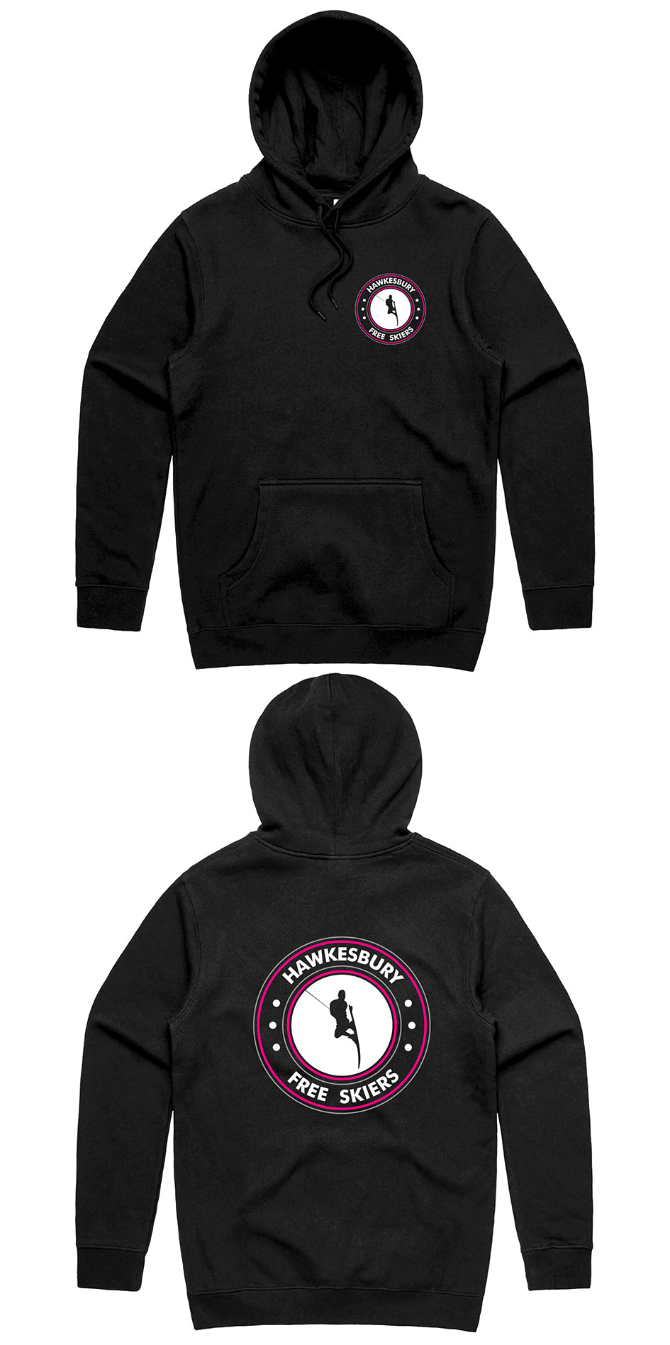 Hawkesbury Free Skiers | Pink Logo, Black Stencil